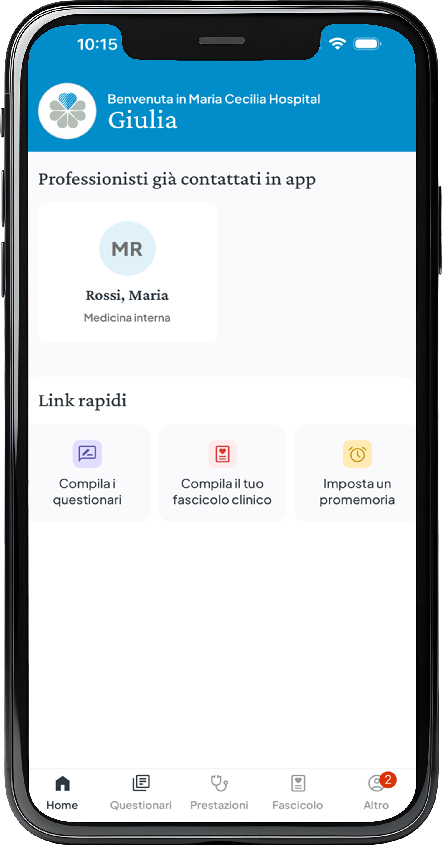 Phone App Paziente no bg